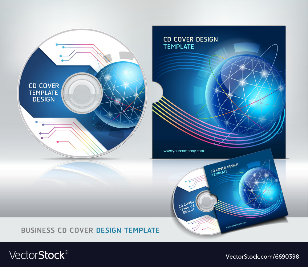 Cd Cover Design Template Abstract Background Vector Image