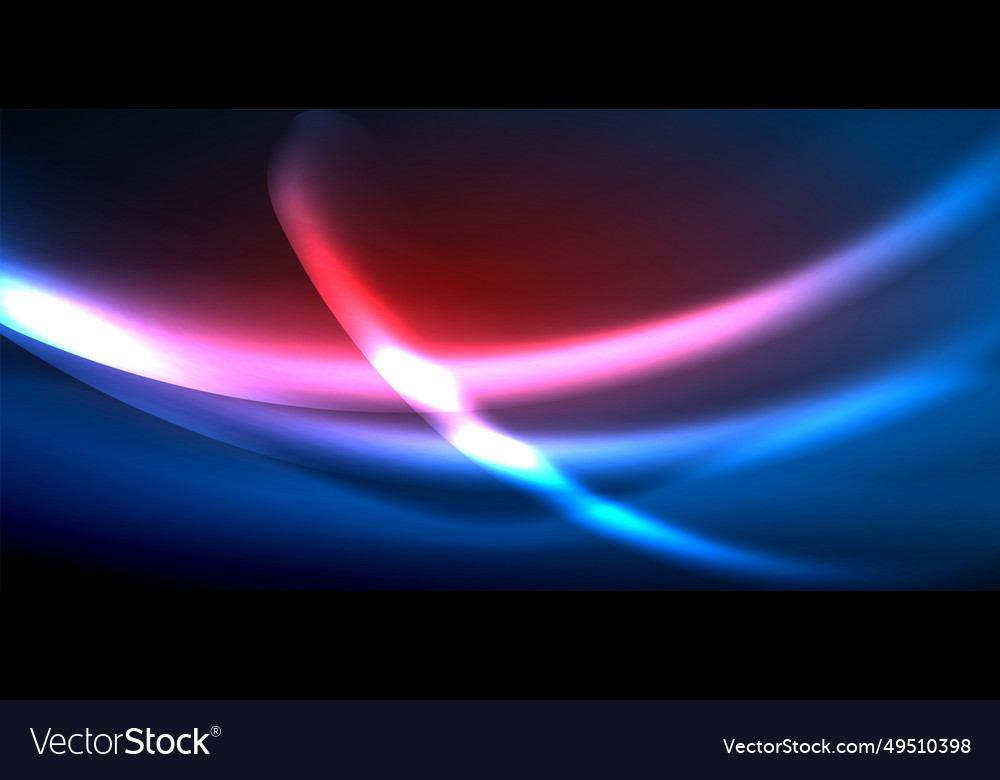 Dynamic waves in ethereal glow of neon lights Vector Image