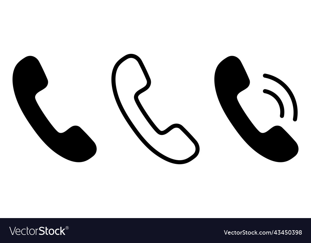 Phone icon set contact us telephone signs Vector Image