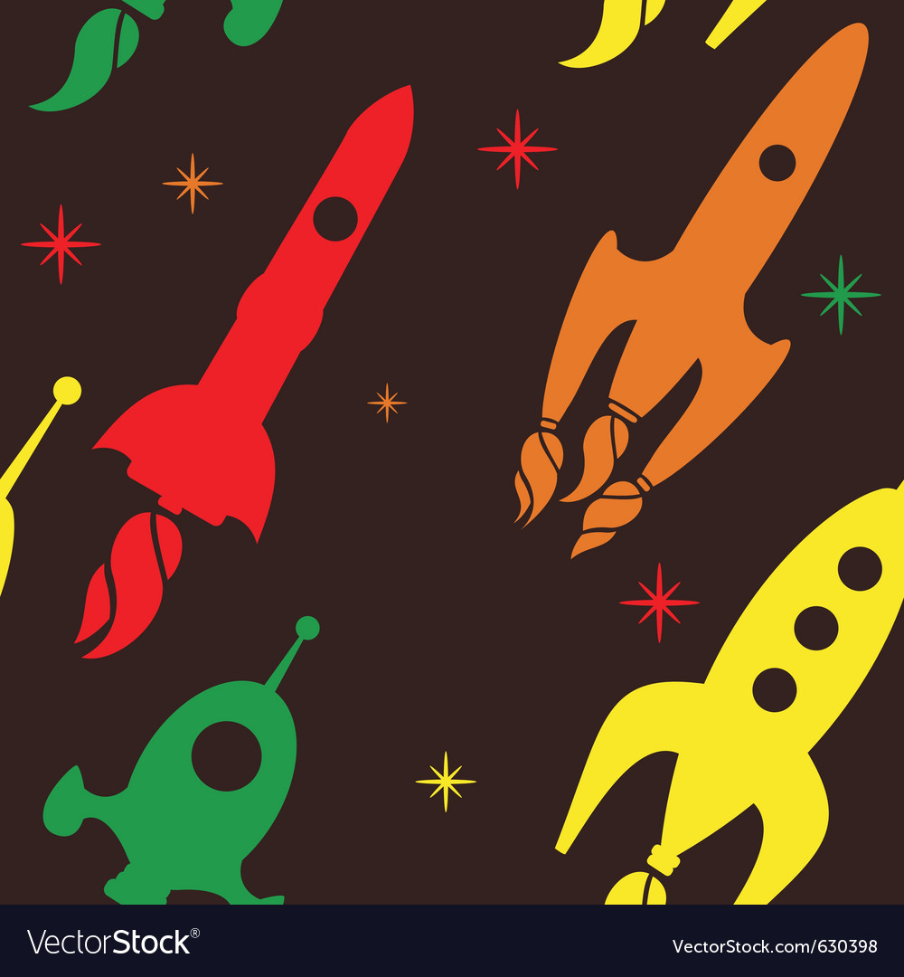 Rocket ship pattern Royalty Free Vector Image - VectorStock