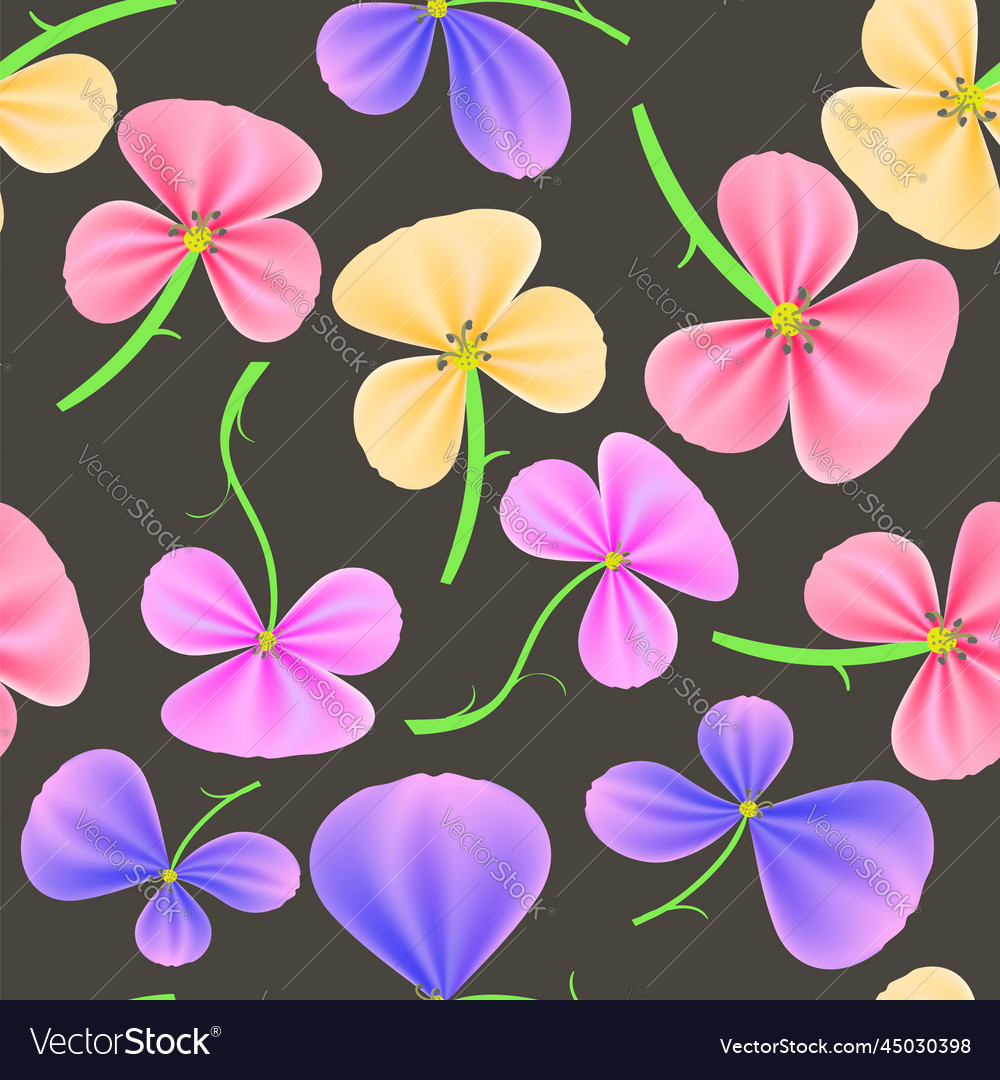 Seamless colorful flower pattern isolated on grey vector image Seamless colorful flower pattern isolated on grey