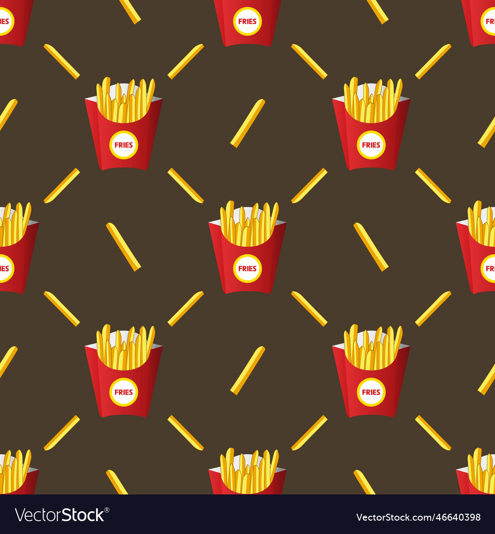 Seamless pattern french fries in a red box Vector Image