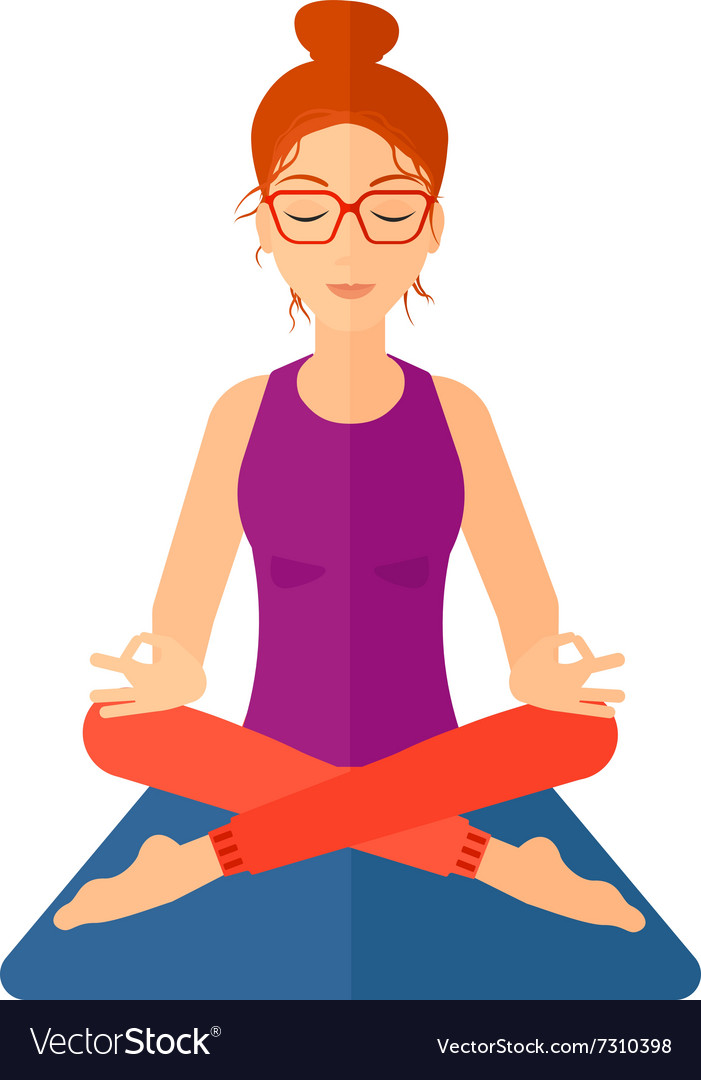 Woman meditating in lotus pose Royalty Free Vector Image