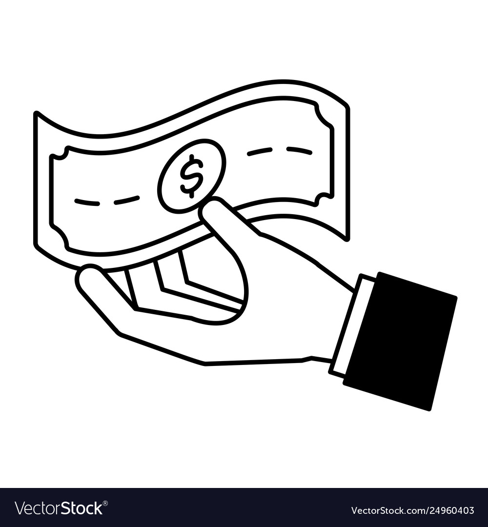 Hand With Banknote Money Royalty Free Vector Image