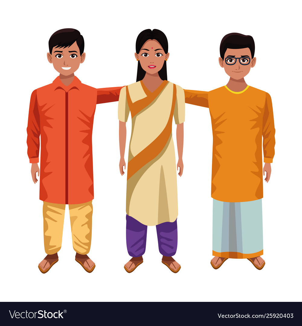 Indian children avatar cartoon character Vector Image