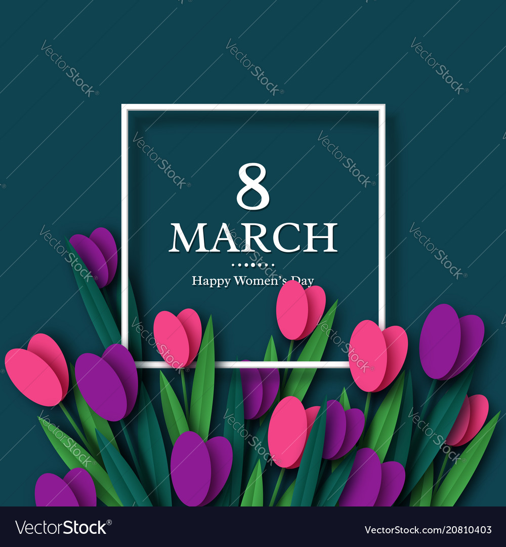 March 8 greeting card Royalty Free Vector Image