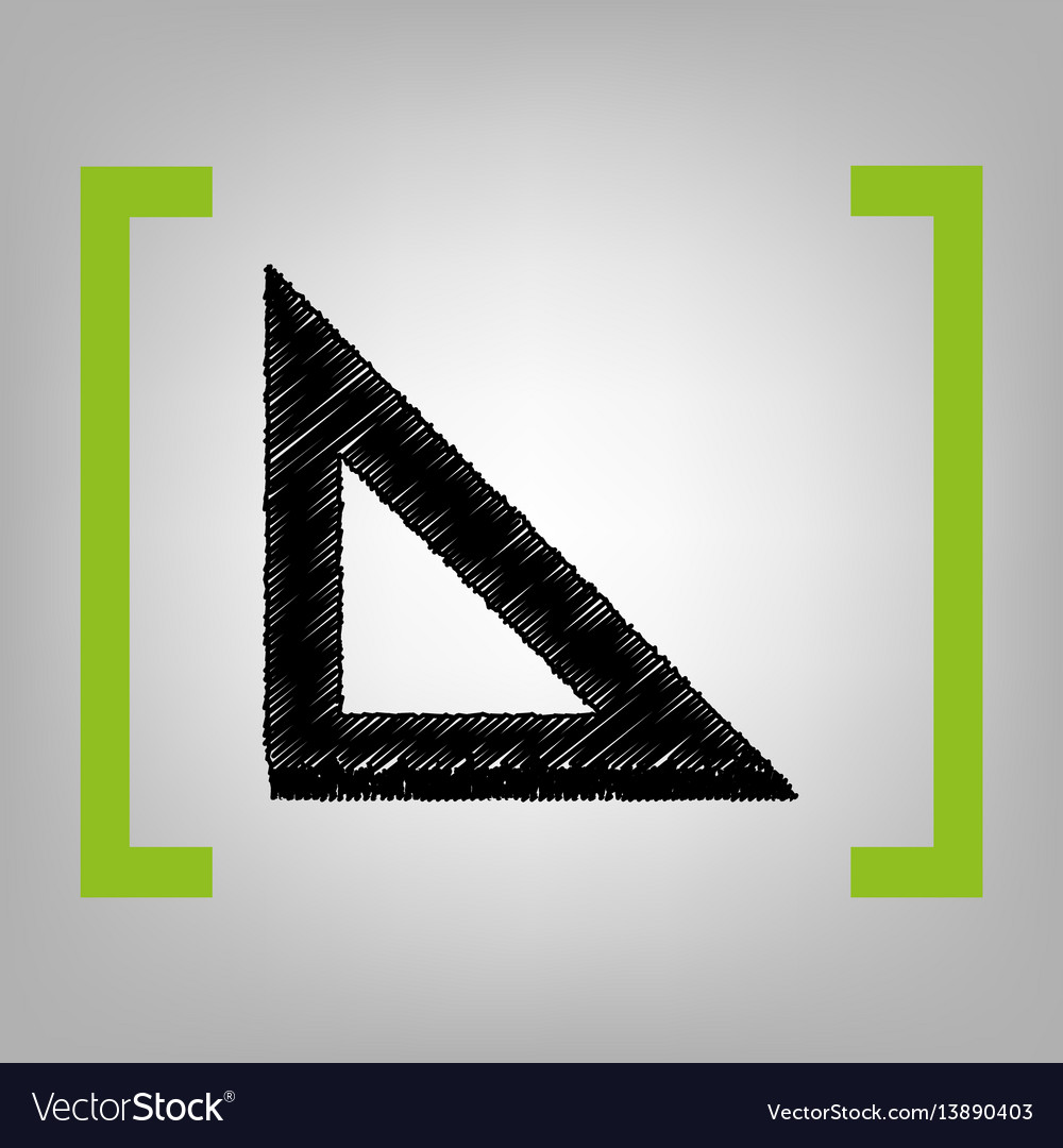 Ruler sign black scribble Royalty Free Vector Image