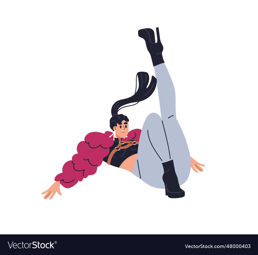 Vogue dancer performer in dip pose movement Vector Image