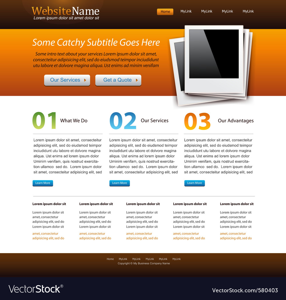 Website template Royalty Free Vector Image VectorStock Website template Royalty Free Vector Image VectorStock