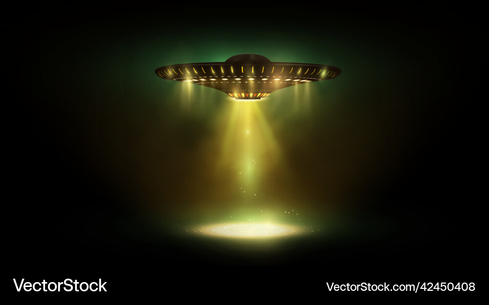 Realistic ufo unidentified flying object Vector Image