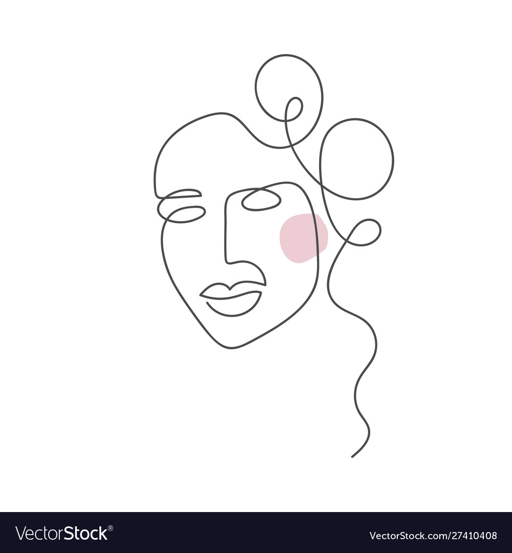 Premium Vector Womans Face Continuous Line Drawing One Line Art Of