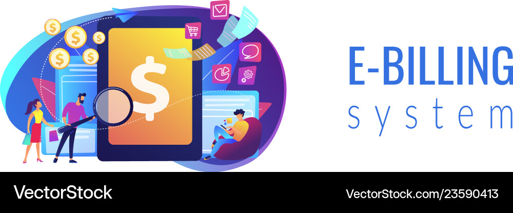 E Invoicing Concept Banner Header Royalty Free Vector Image