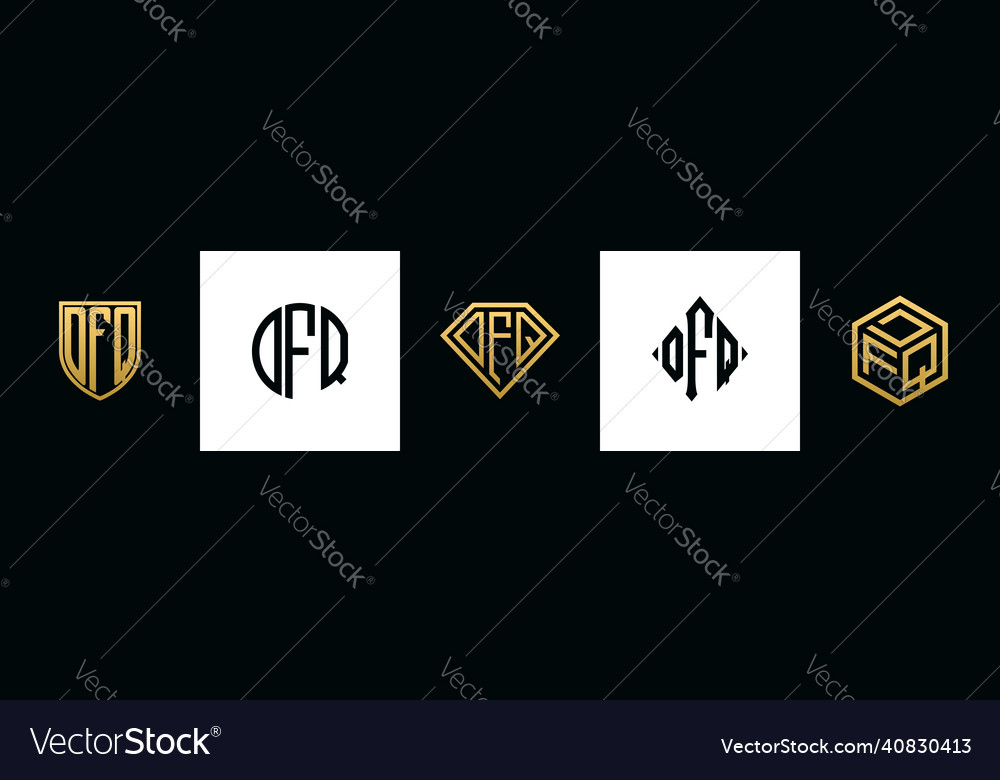 Initial letters dfq logo designs bundle Royalty Free Vector