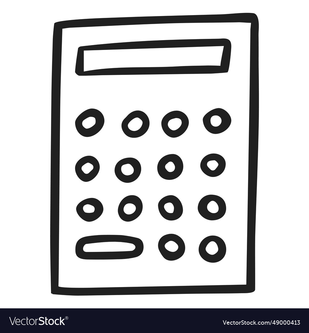 Simple calculator doodle Royalty Free Vector Image