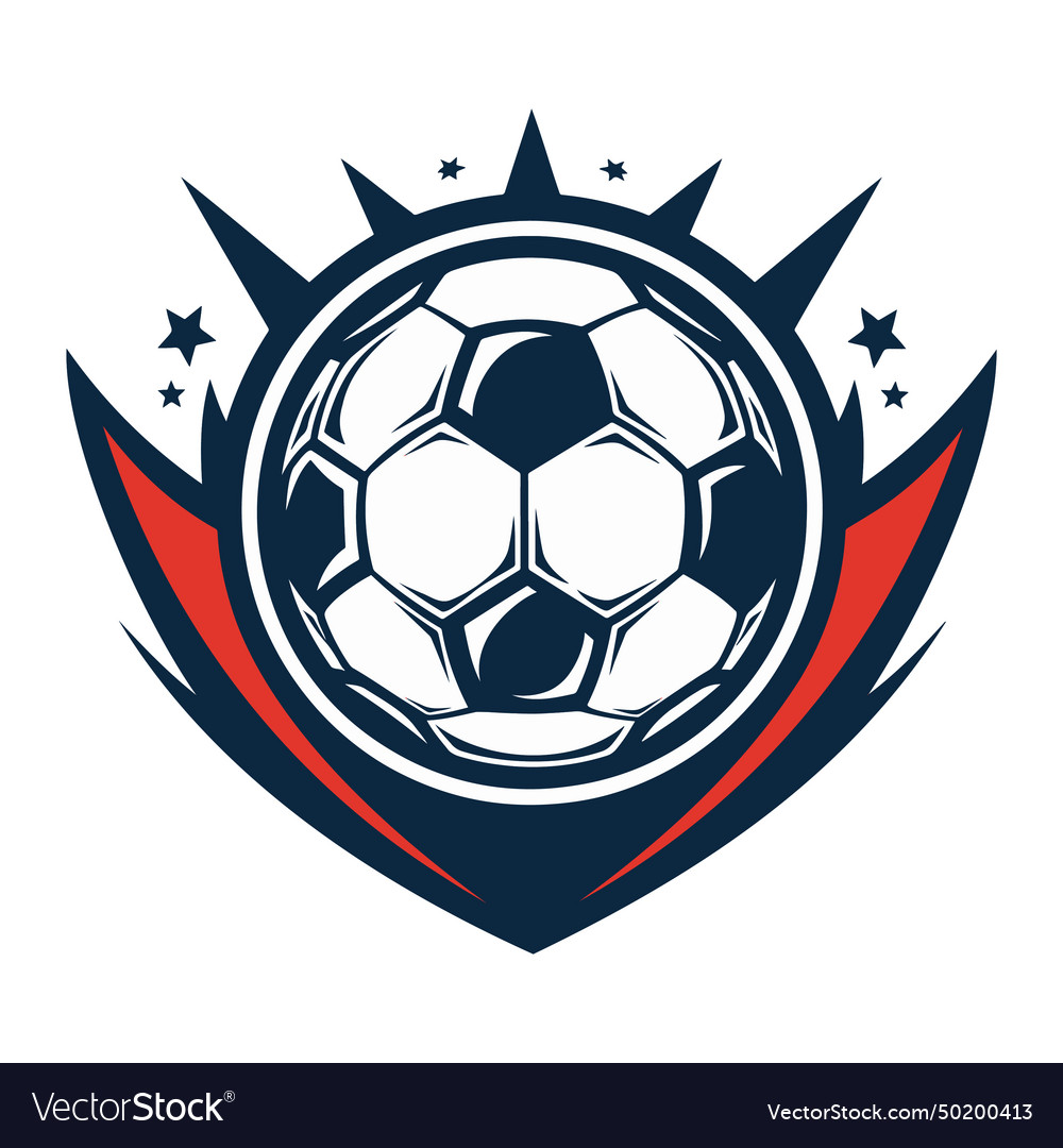 Simple soccer club logo Royalty Free Vector Image