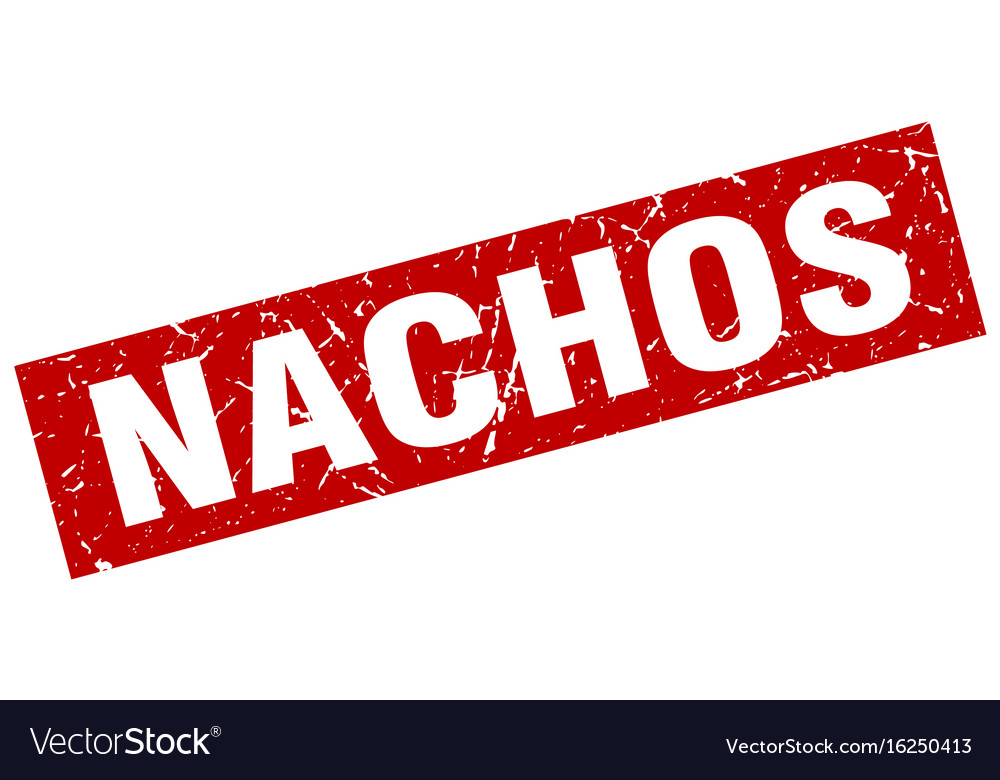 Square Grunge Red Nachos Stamp Royalty Free Vector Image