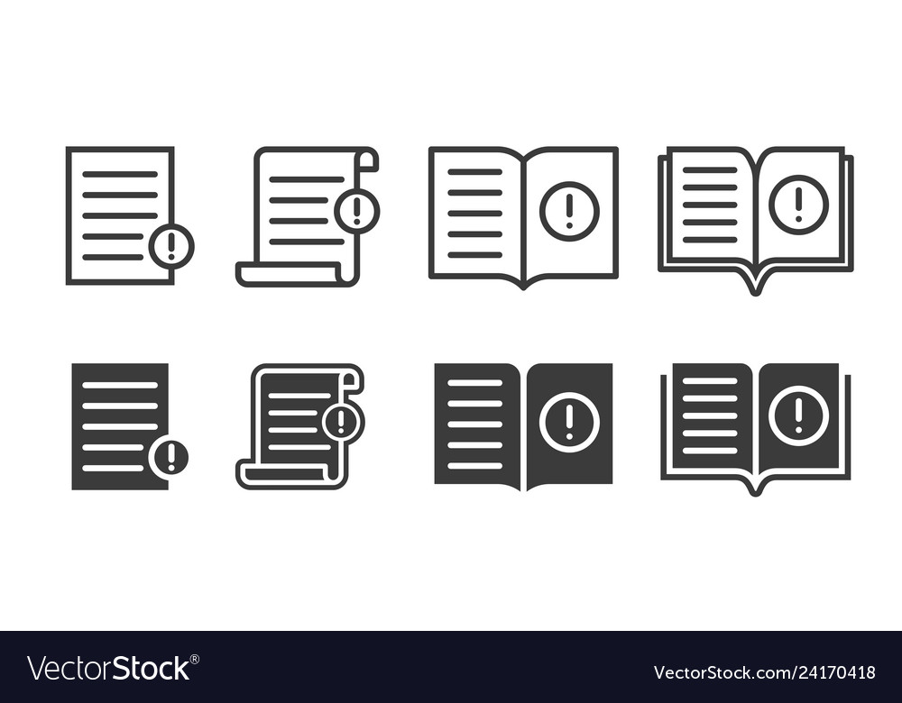 Guide booklet and user guidance reference icons Vector Image
