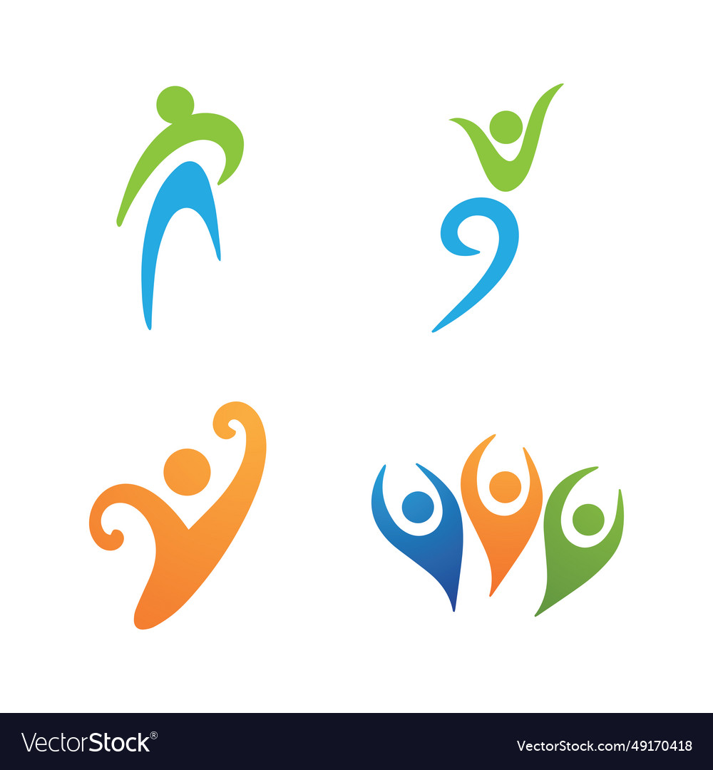 Health life people logo Royalty Free Vector Image