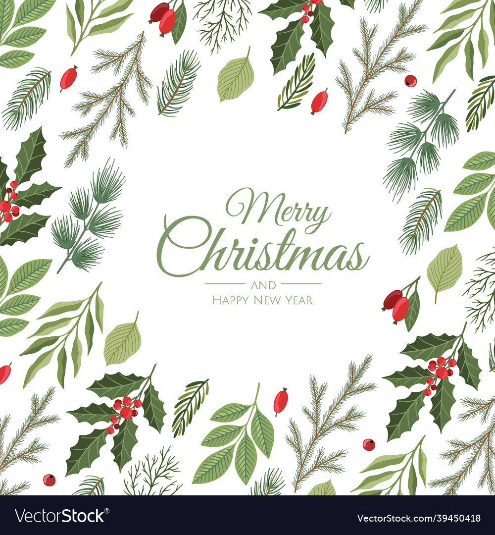 Winter holiday background border with christmas Vector Image