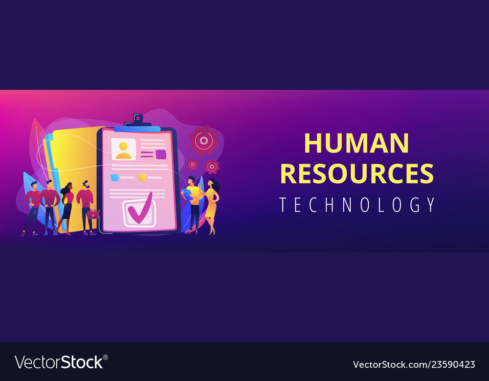 Hr Software Concept Banner Header Royalty Free Vector Image