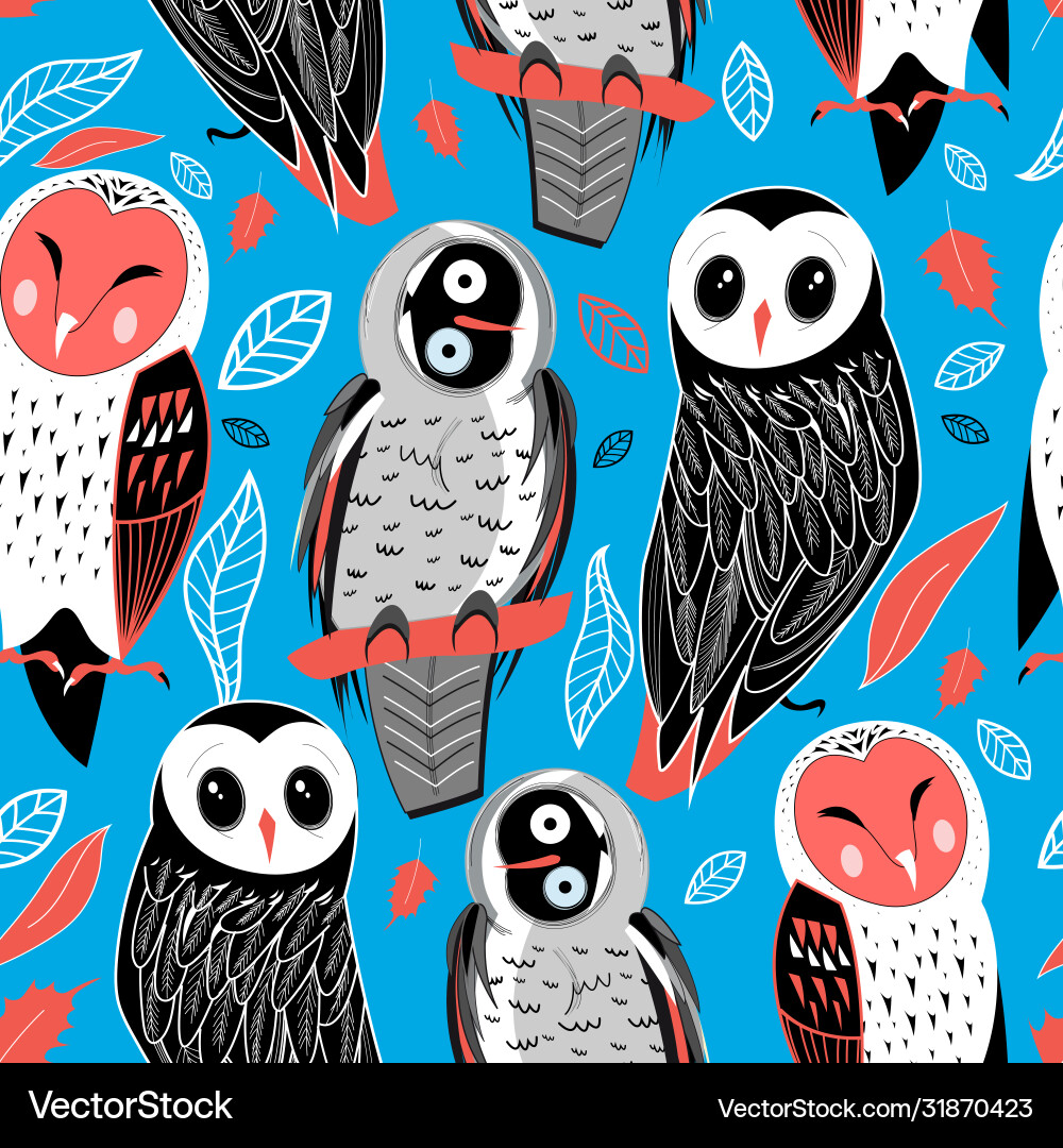 Pattern owls Royalty Free Vector Image - VectorStock