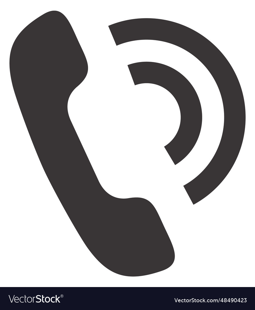 Ringing phone handle black icon call symbol Vector Image