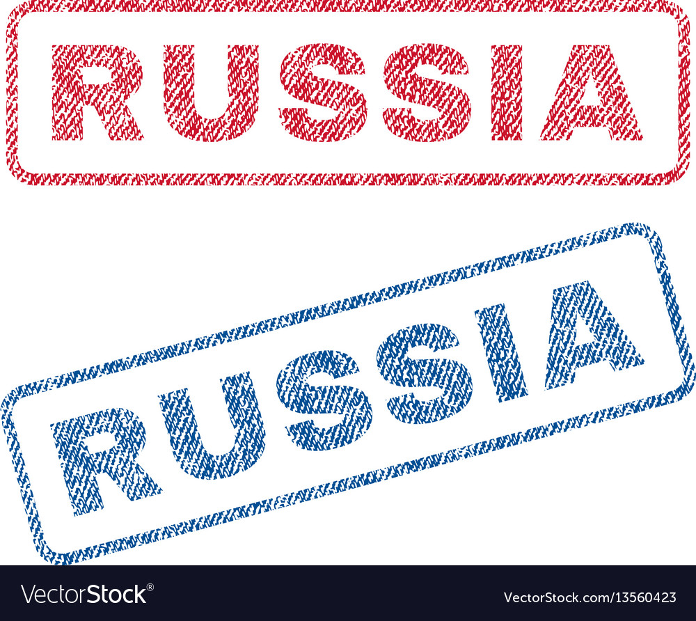 Russia textile stamps Royalty Free Vector Image