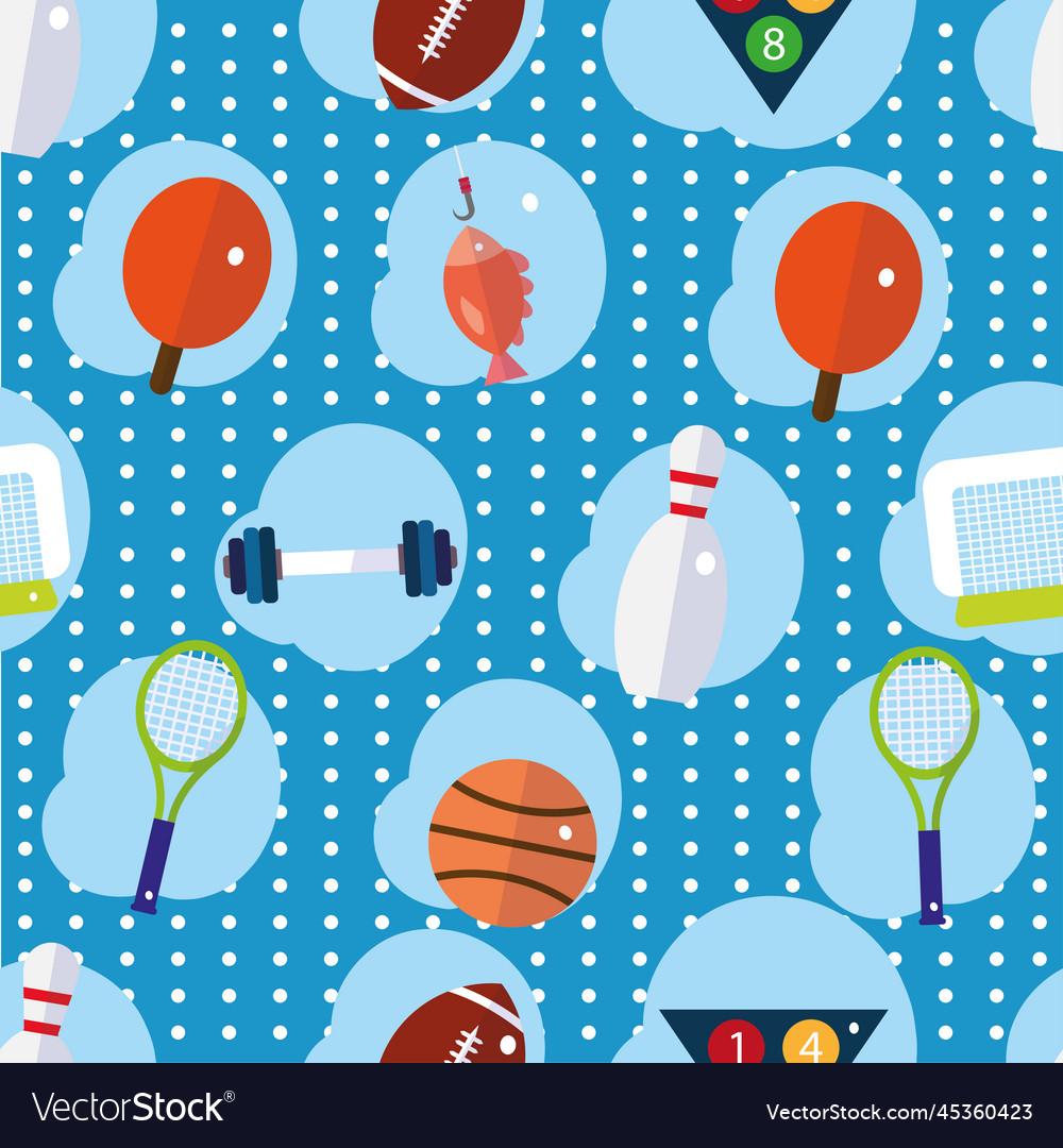 Seamless pattern background with sport icons Vector Image