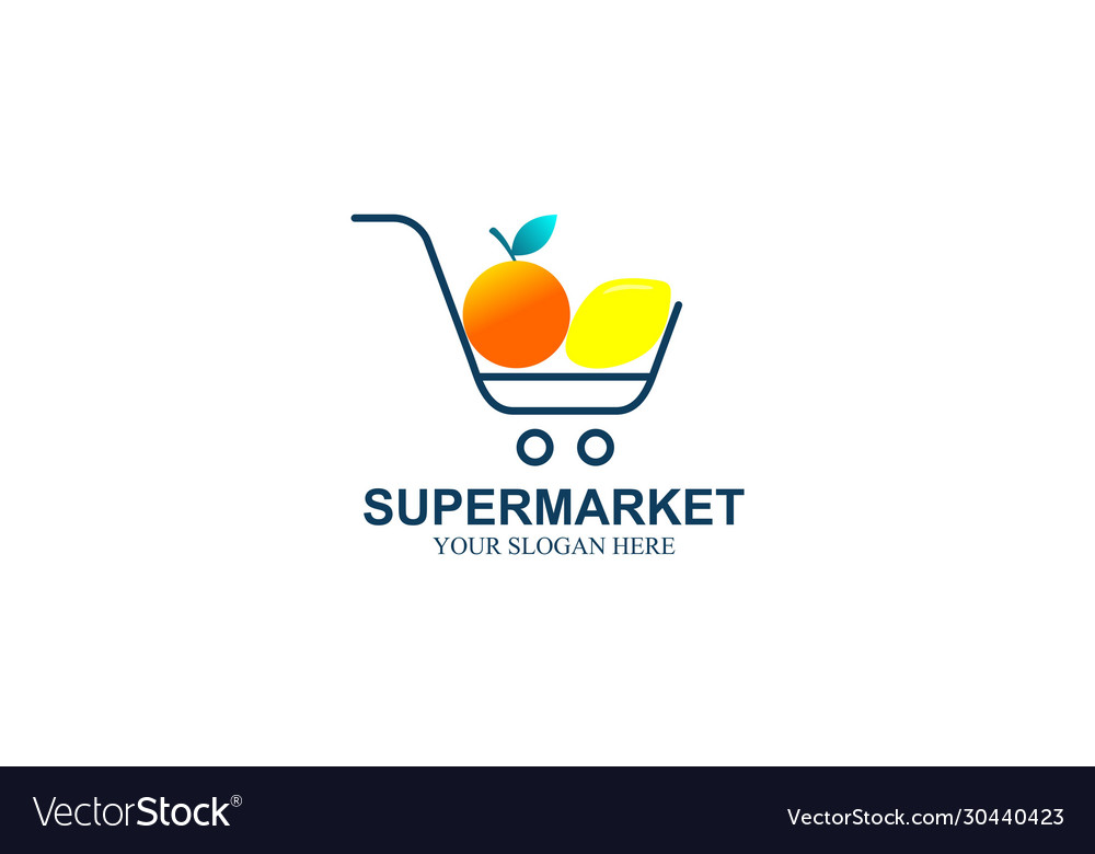 Supermarket logo template design Royalty Free Vector Image