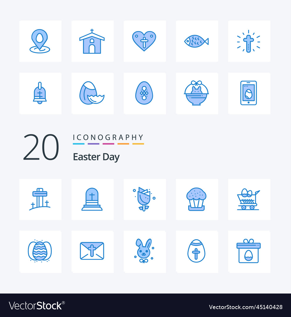 20 easter blue color icon pack like celebration