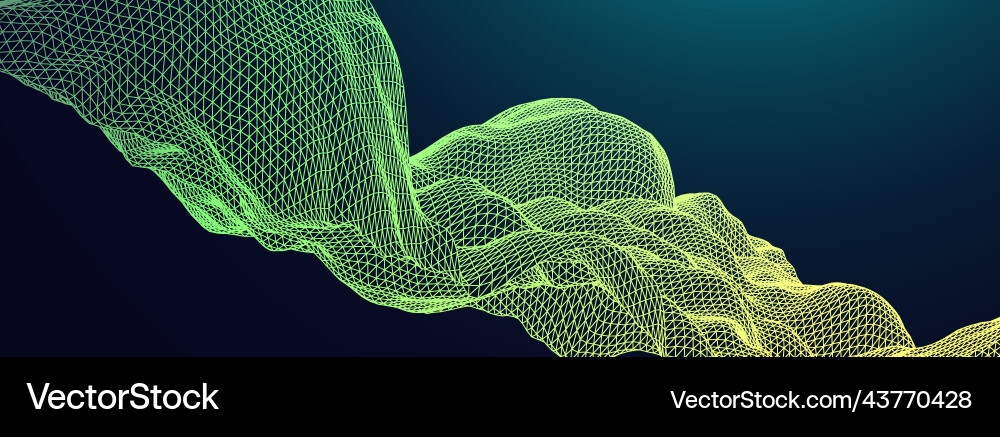 Abstract background with waves 3d surface Vector Image