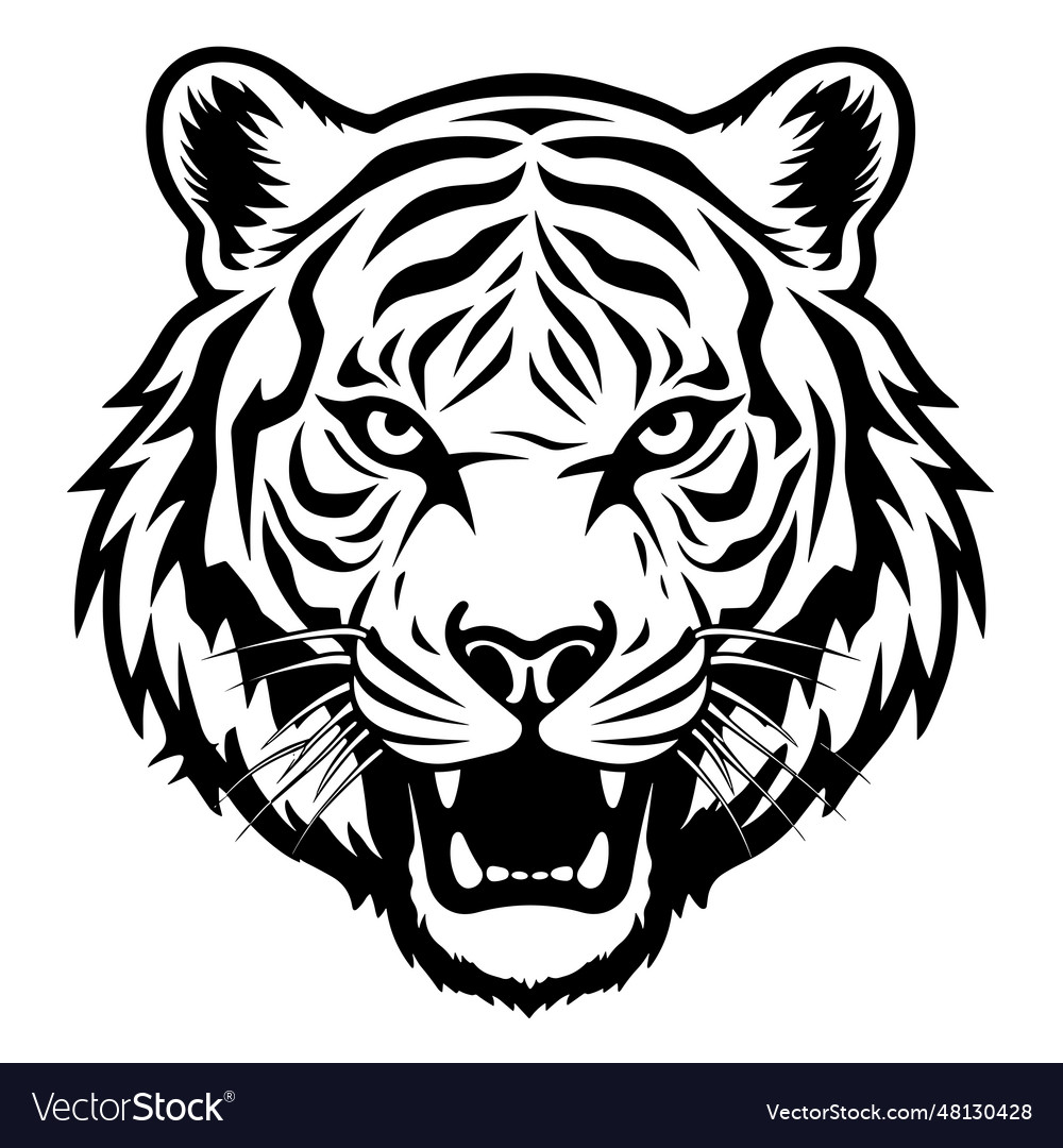 Beautiful tiger silhouette Royalty Free Vector Image