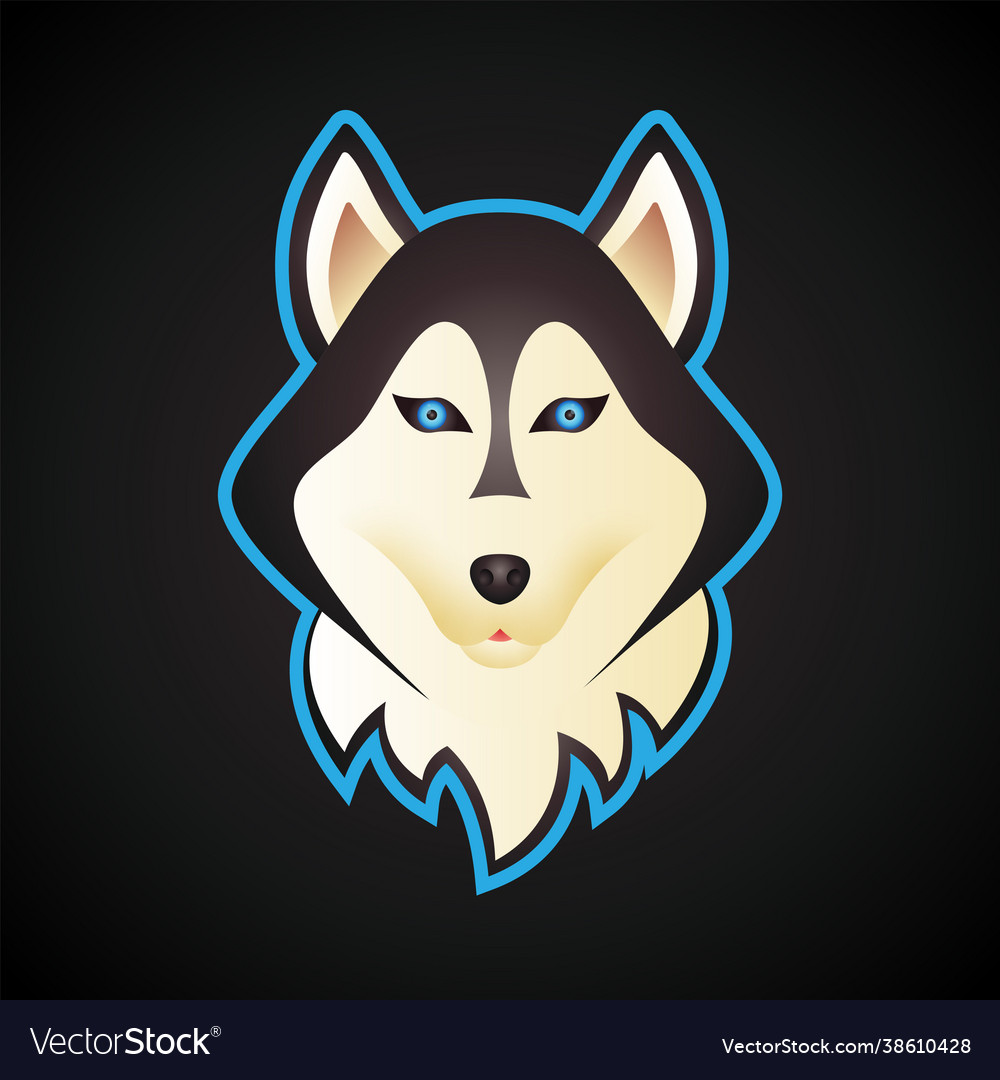 Husky dog head esports gaming logo Royalty Free Vector Image