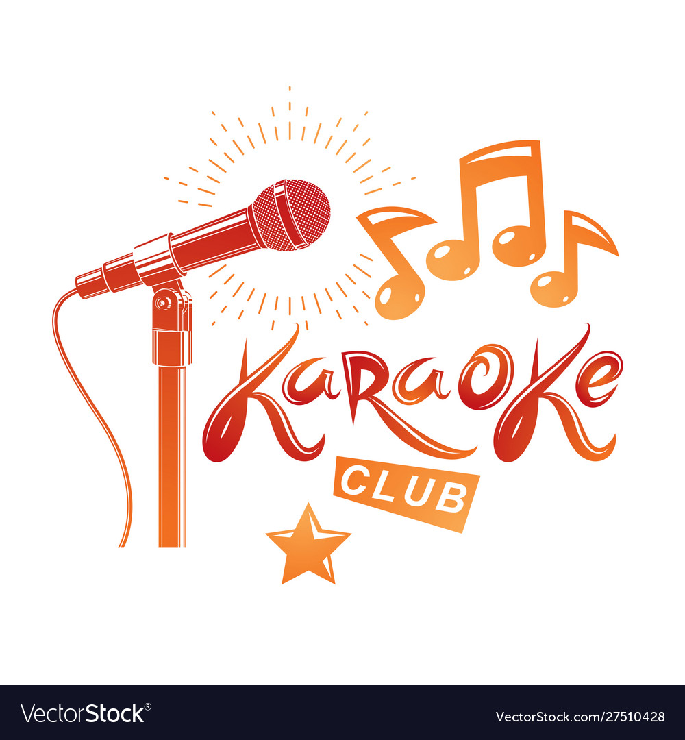 Nightclub karaoke advertising poster composed Vector Image