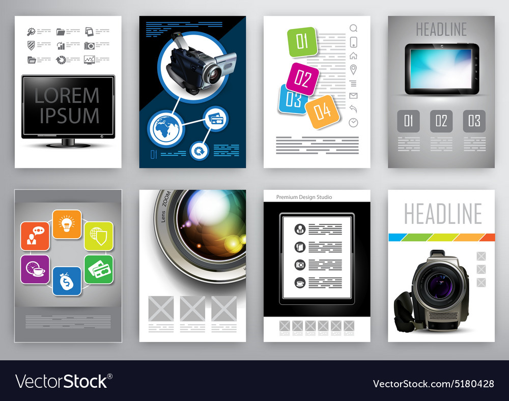 Set Of Flayers Design Template Royalty Free Vector Image