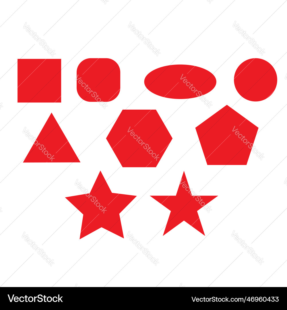 Basic shape square circle star Royalty Free Vector Image