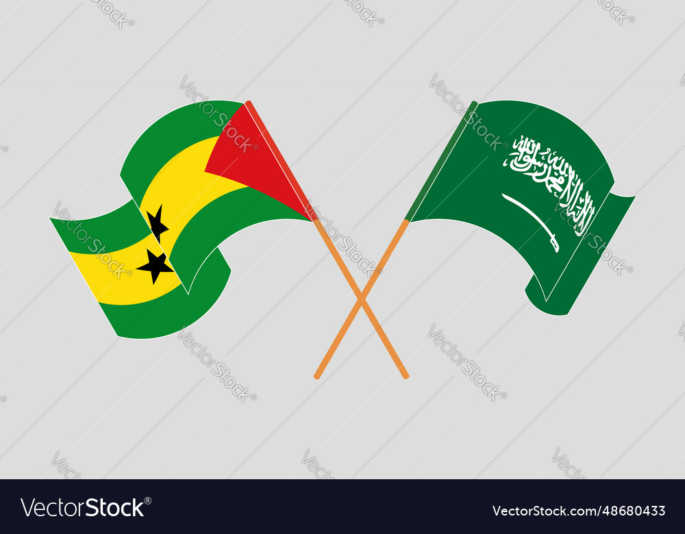 Crossed flags of sao tome and principe and the Vector Image