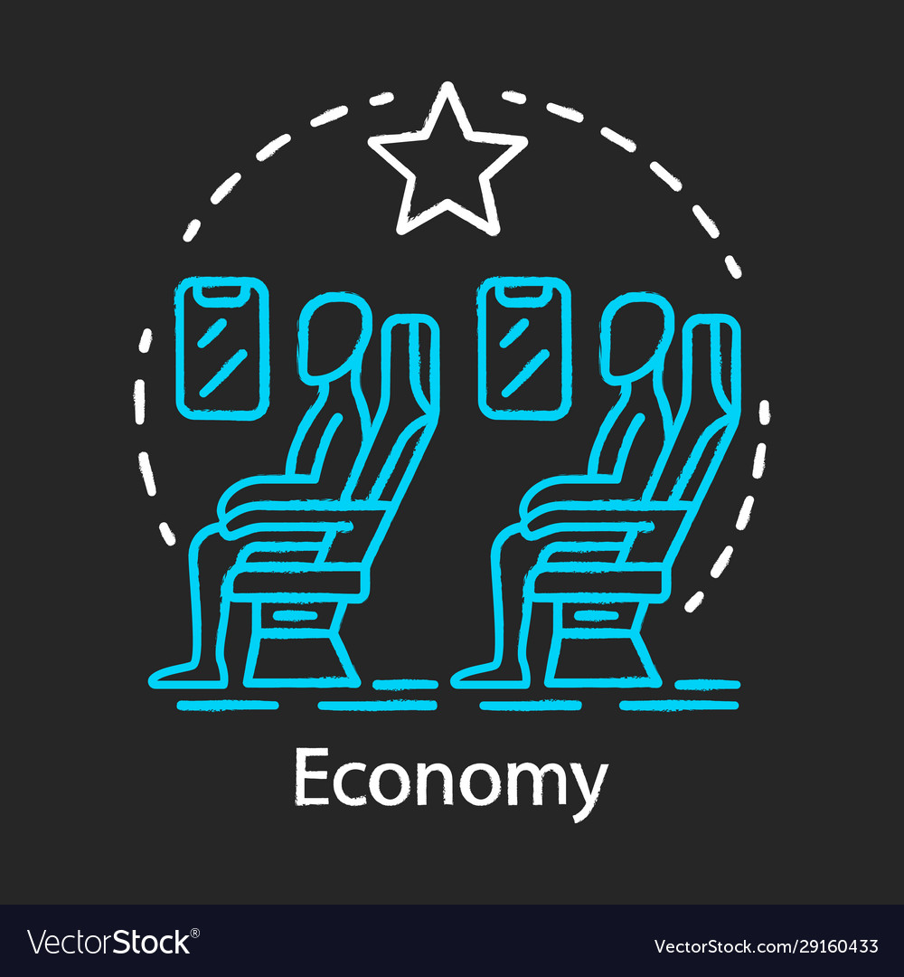 Economy class chalk icon passengers sitting Vector Image