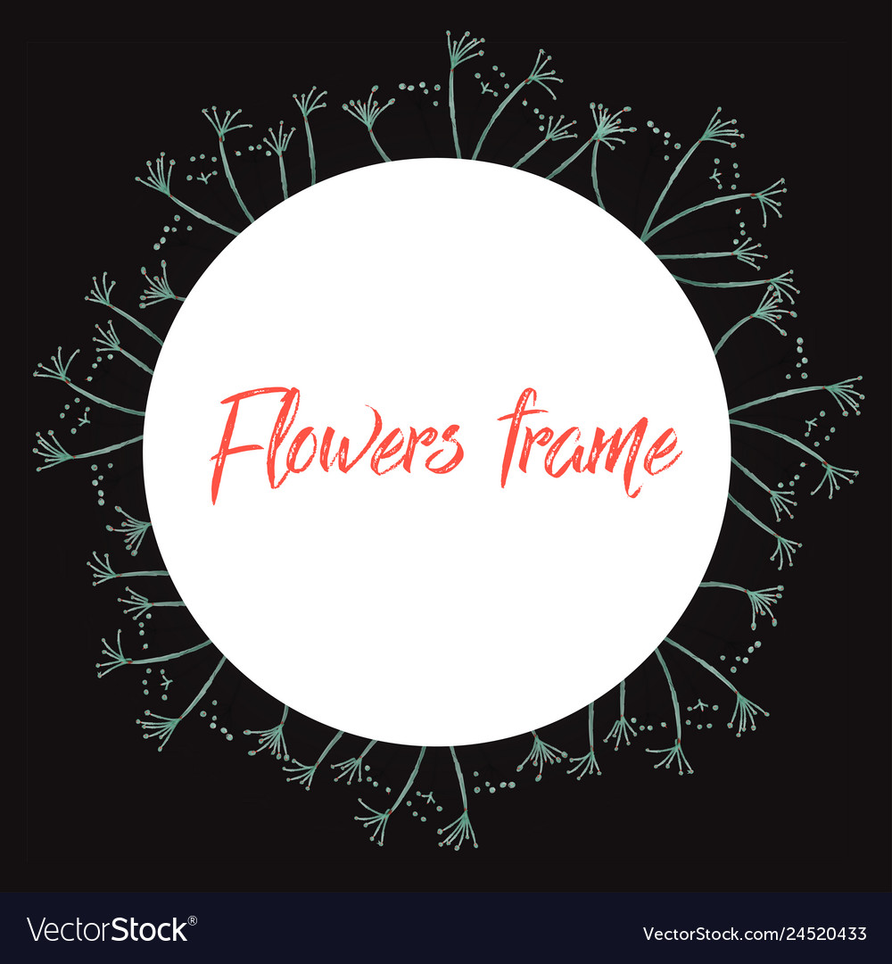 Flower wreath round frame of flowers and leaves vector image