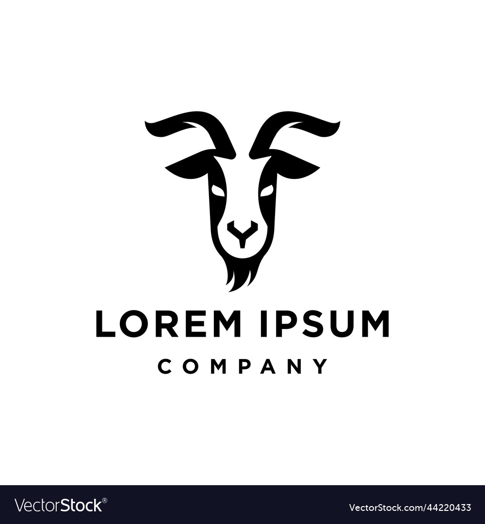 Goat head logo icon design in trendy mascot style Vector Image