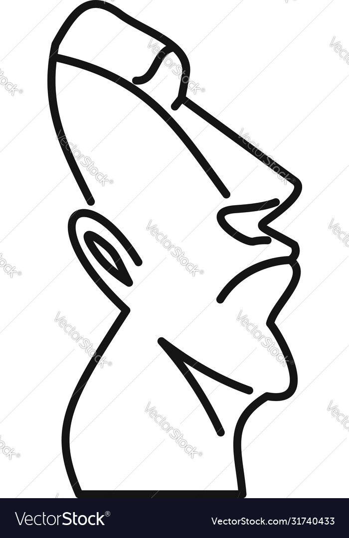 Travel moai head icon simple style Royalty Free Vector Image