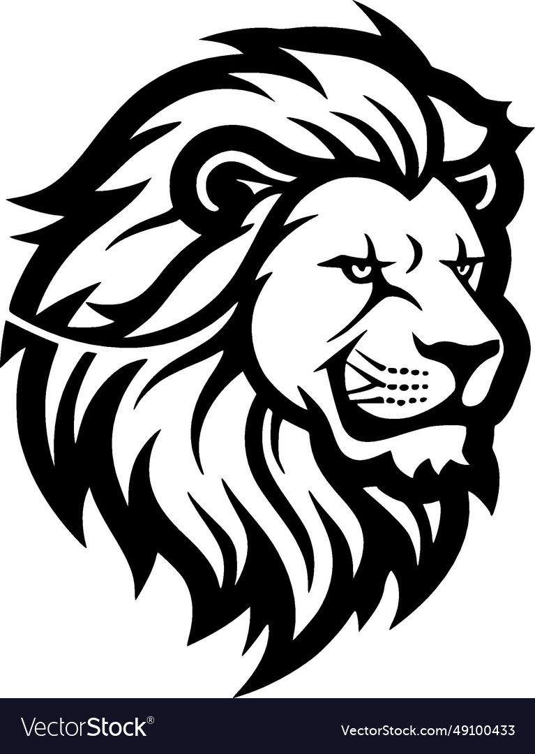 Lion - minimalist and flat logo Royalty Free Vector Image