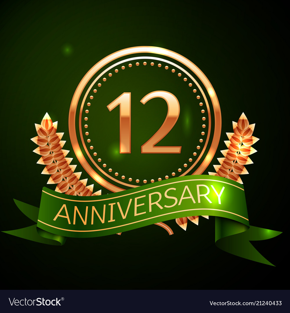 12th year anniversary celebration design Vector Image