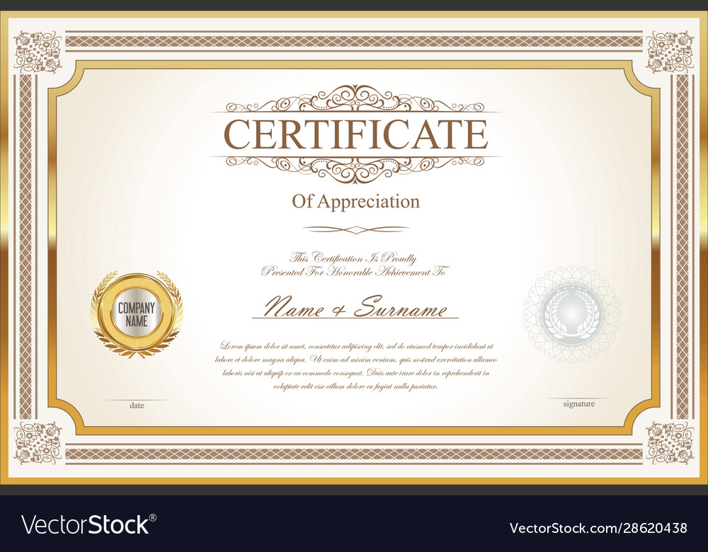 Certificate or diploma template 10 Royalty Free Vector Image