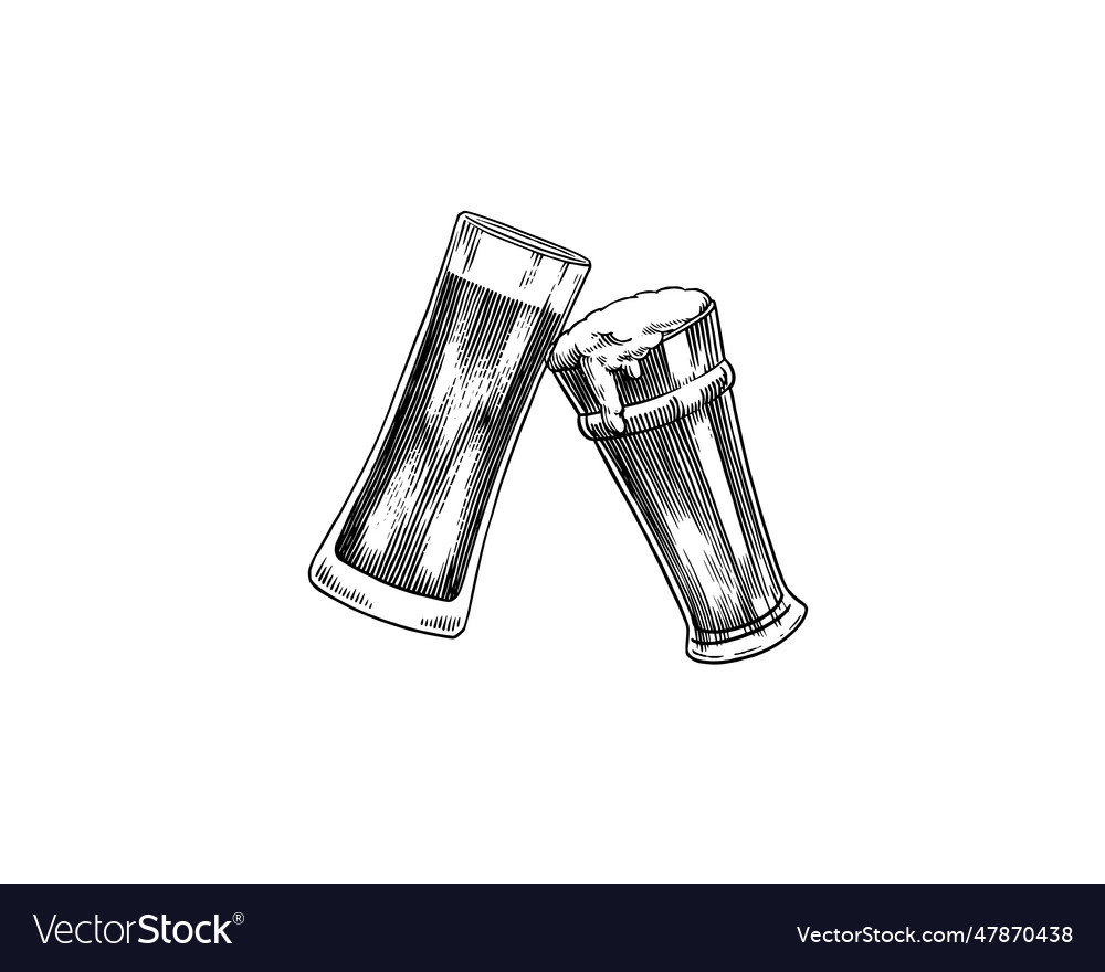 Cheers toast beer festival vintage alcoholic Vector Image