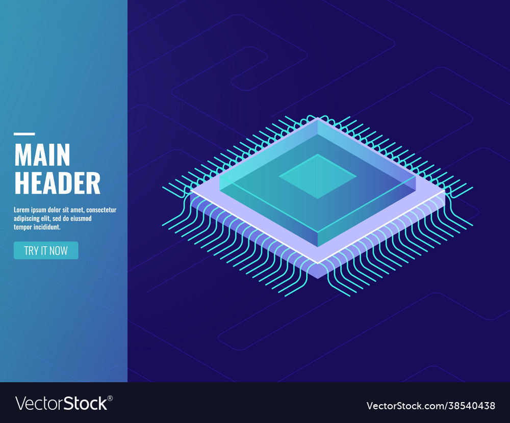 Computer technology processor unit cpu Royalty Free Vector