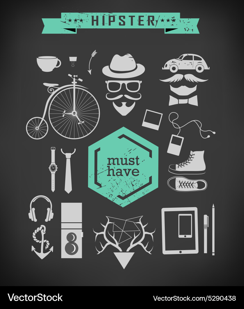 Hipster style elements Royalty Free Vector Image