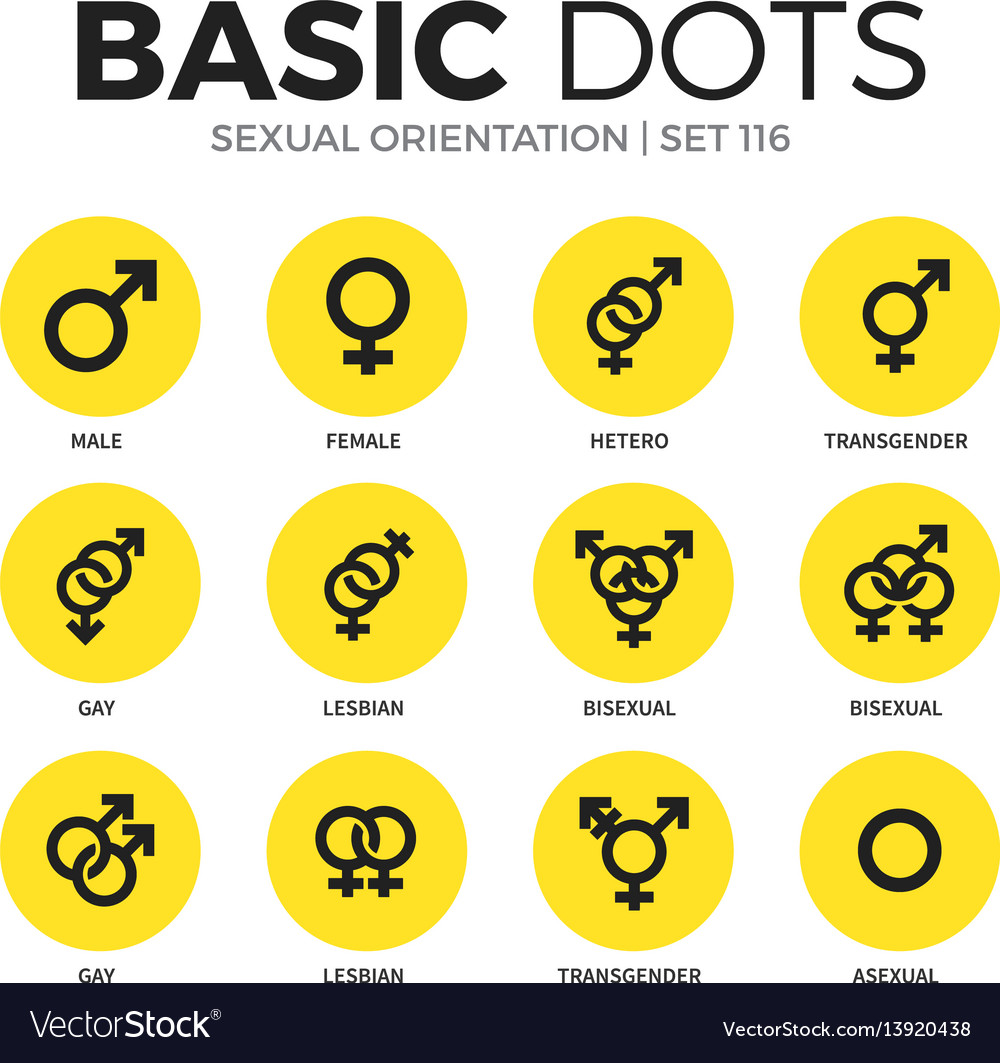 Sexual Orientation Flat Icons Set Royalty Free Vector Image Free Nude 