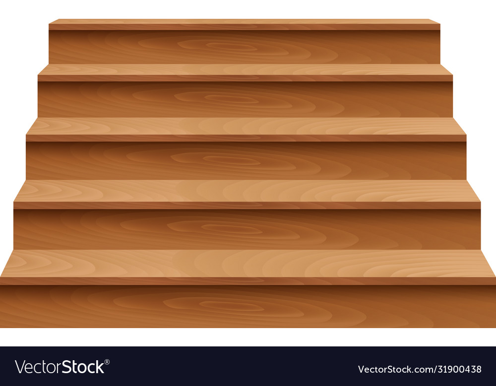 Wooden staircase in white room Royalty Free Vector Image