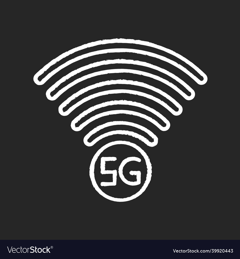 5g signal indicator chalk white icon on black Vector Image